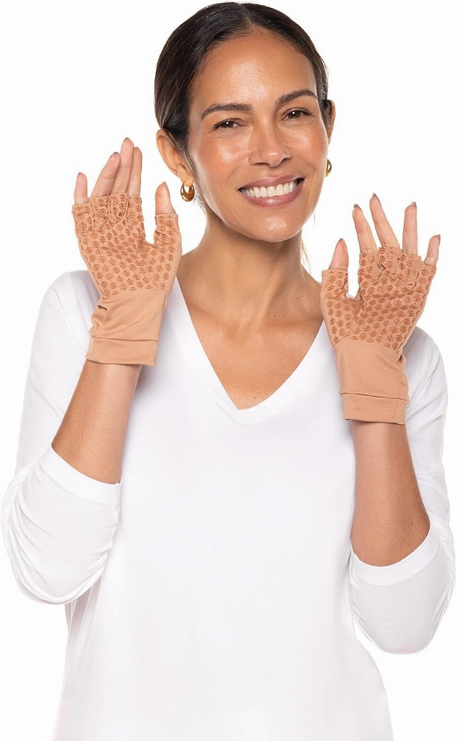 Coolibar UPF 50  Men's Women's Ouray UV Fingerless Sun Gloves - Sun Protective