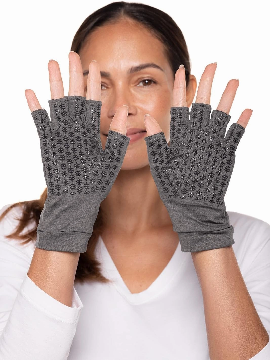 Coolibar UPF 50  Men's Women's Ouray UV Fingerless Sun Gloves - Sun Protective