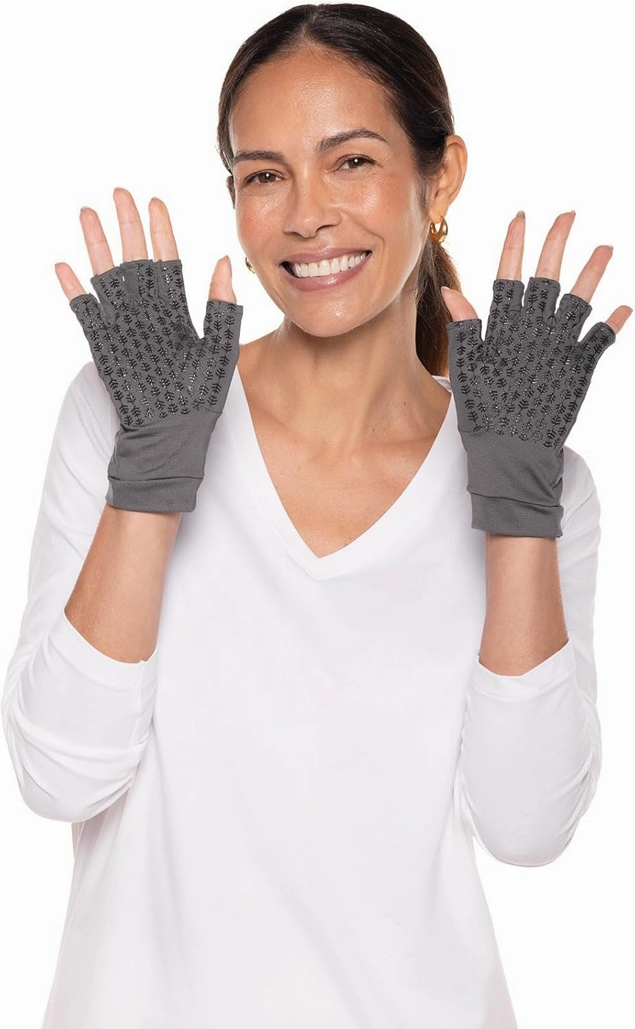 Coolibar UPF 50  Men's Women's Ouray UV Fingerless Sun Gloves - Sun Protective