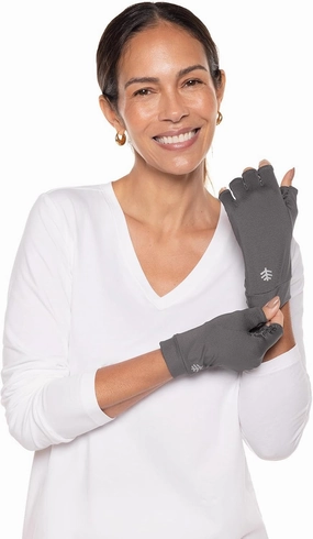 Coolibar UPF 50  Men's Women's Ouray UV Fingerless Sun Gloves - Sun Protective