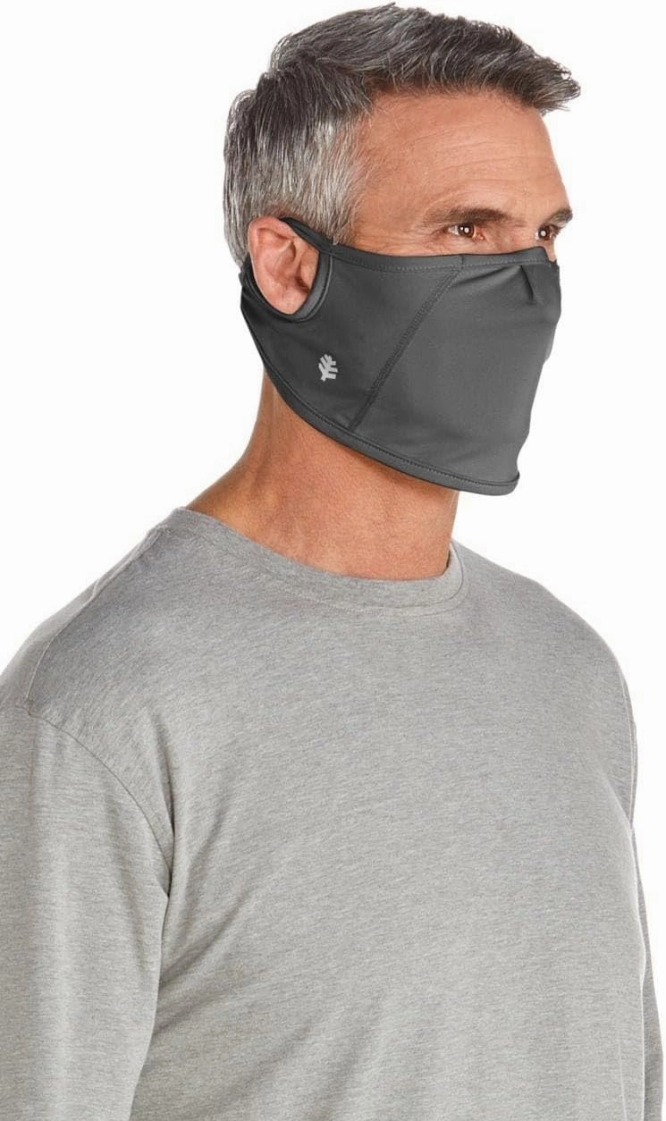 Coolibar UPF 50  Unisex Blackburn UV Mask, Sleek Grey, Small/Medium, Solid - Sun Protective