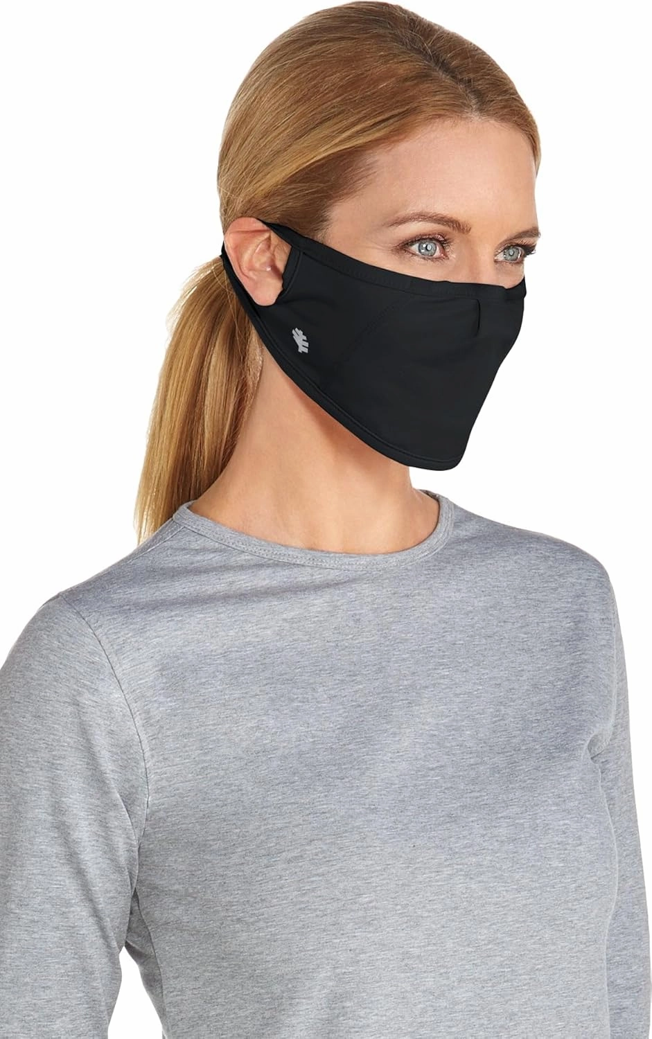 Coolibar UPF 50  Unisex Blackburn UV Mask, Sleek Grey, Small/Medium, Solid - Sun Protective