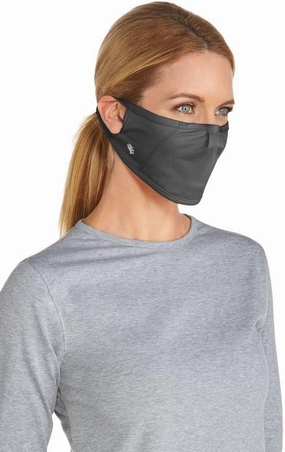 Coolibar UPF 50  Unisex Blackburn UV Mask, Sleek Grey, Small/Medium, Solid - Sun Protective