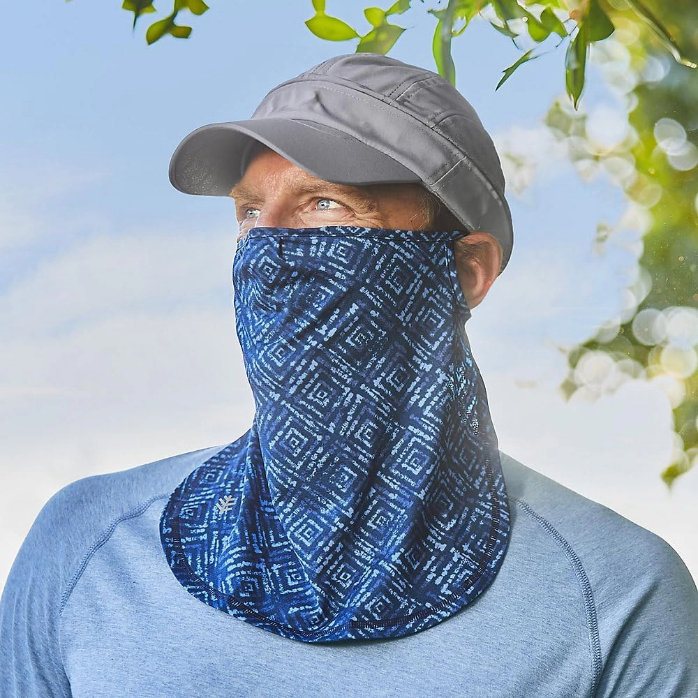 Coolibar UPF 50  Unisex Crestone UV Face Mask, Sleek Grey, Small/Medium, Solid - Sun Protective