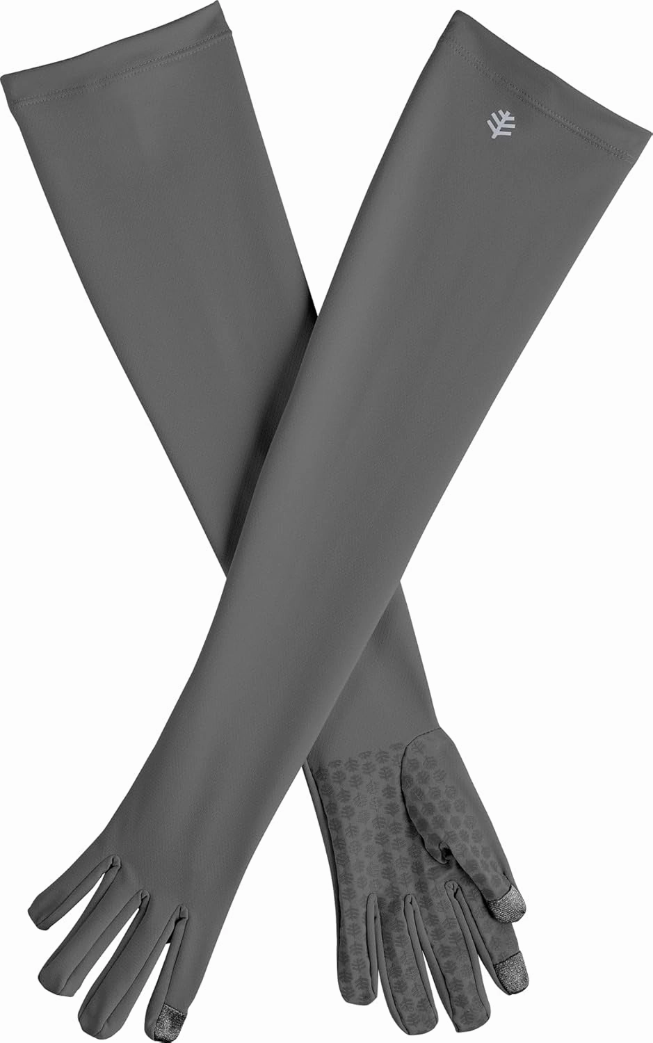 Coolibar UPF 50  Unisex Culebra UV Long Gloves, Sleek Grey, X-Small, Solid - Sun Protective