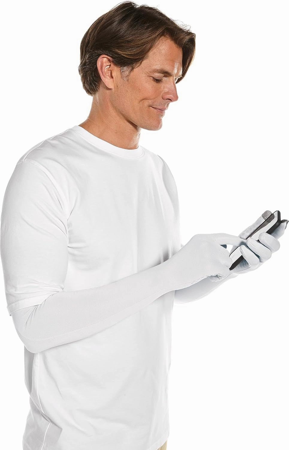 Coolibar UPF 50  Unisex Culebra UV Long Gloves, Sleek Grey, X-Small, Solid - Sun Protective
