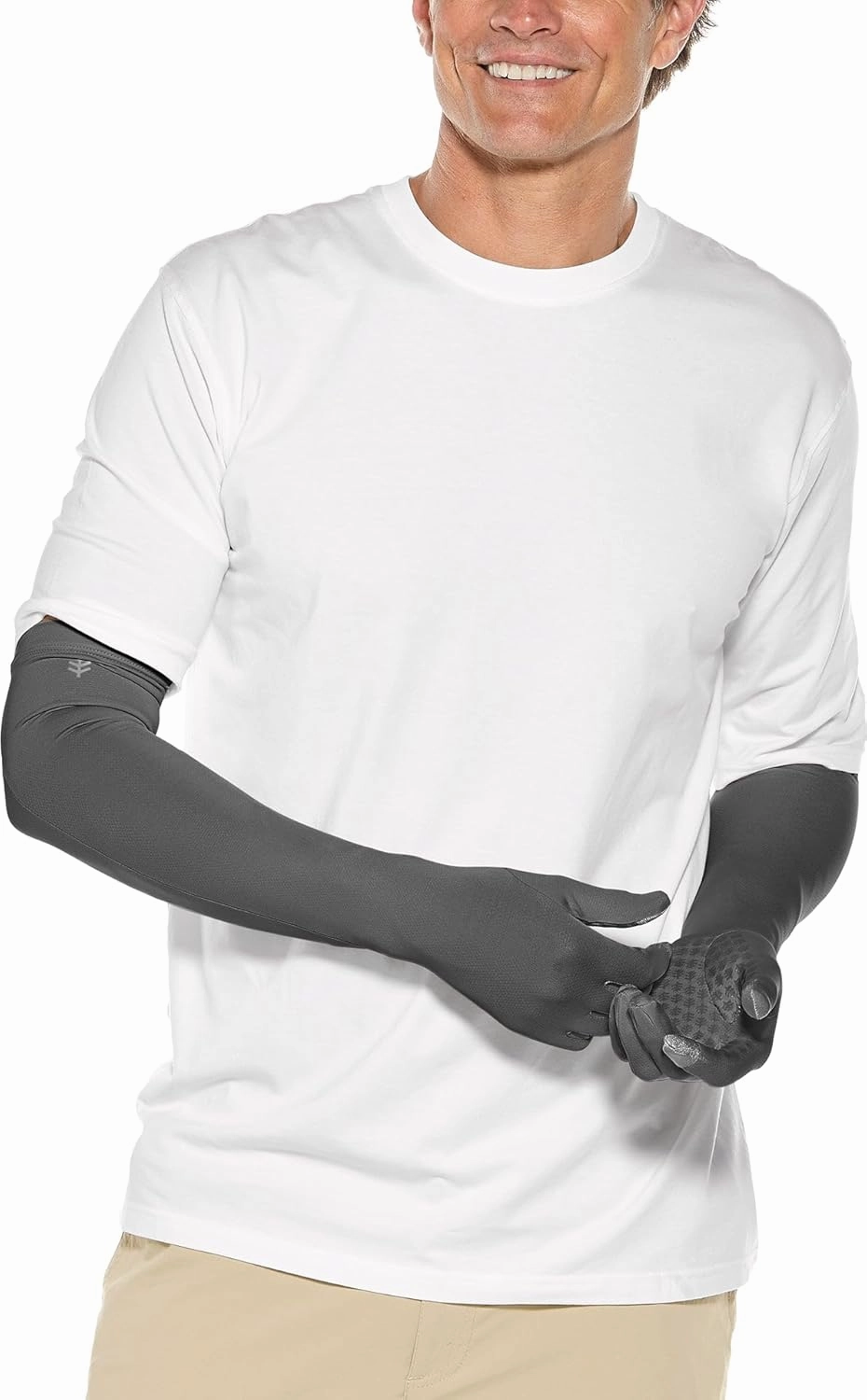 Coolibar UPF 50  Unisex Culebra UV Long Gloves, Sleek Grey, X-Small, Solid - Sun Protective