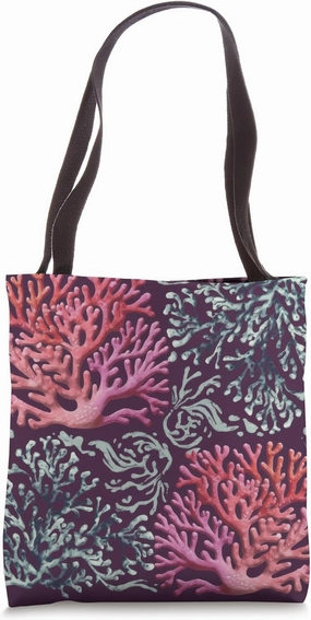 Coral Sea Ocean Plankton Pattern Turquoise Science Tote Bag