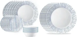 Corelle 18-Piece Dinnerware Set (Service for 6)   Corelle 6-Piece 10.25" Dinner Plates, Vitrelle Triple Layer Glass, Lightweight Round Plates