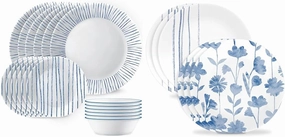 Corelle 18-Piece Dinnerware Set, Service for 6 and Corelle 6-Piece 8.5" Lunch Round Plates | Vitrelle Triple Layer Glass Dinnerware