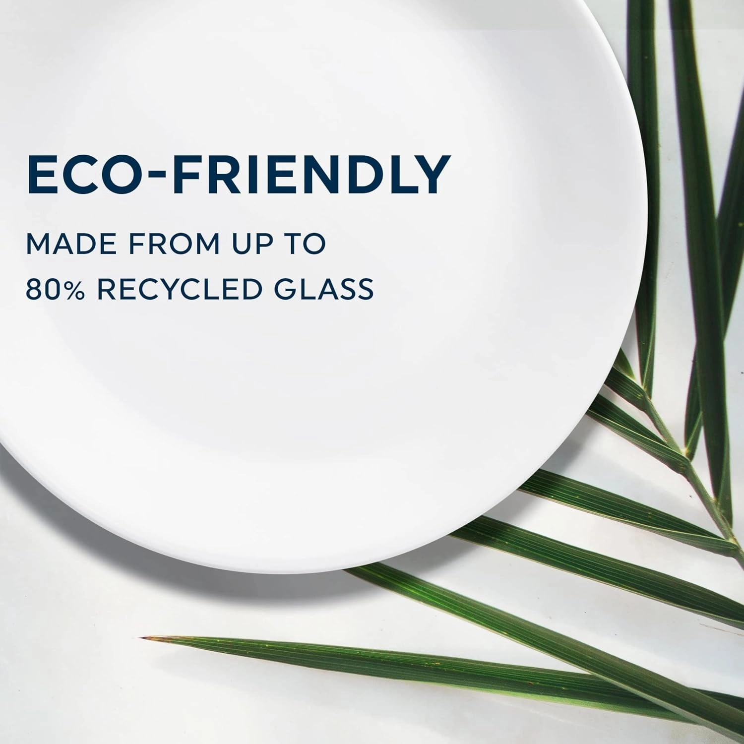 Corelle Vitrelle 18-Piece Service for 6 Dinnerware Set Triple Layer Glass and Chip Resistant, Lightweight Round Plates and Bowls Set, Indigo Speckle