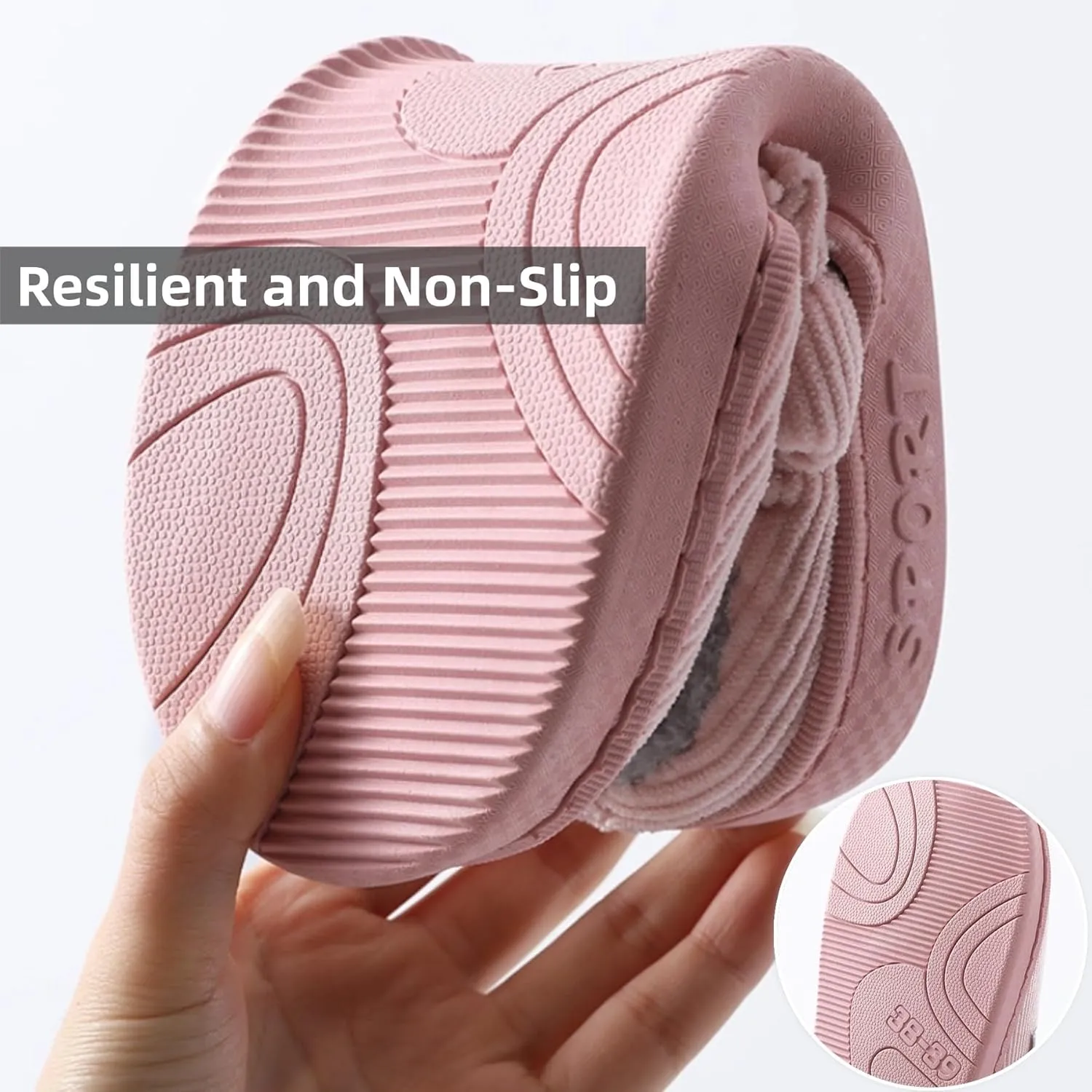 Cotton Slippers Women Men Plush Couples Home Slippers Fluffy Winter Warm Slippers Slip-On House Slippers Fuzzy Anti-Skid Indoor Outdoor Shoes Cozy Bedroom Slippers
