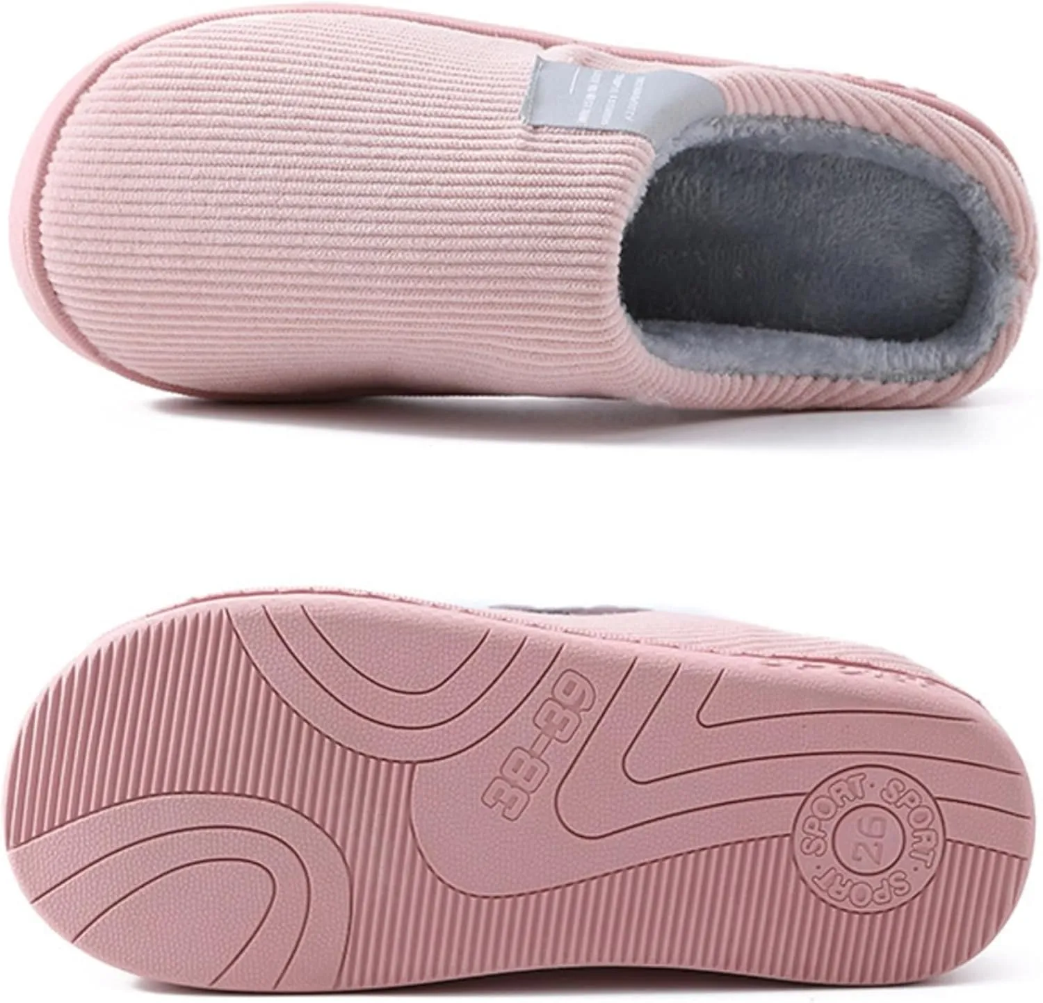 Cotton Slippers Women Men Plush Couples Home Slippers Fluffy Winter Warm Slippers Slip-On House Slippers Fuzzy Anti-Skid Indoor Outdoor Shoes Cozy Bedroom Slippers