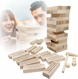 Couples Questions Game Tower - Lovers Pledge Toys for Date Night, Party, Interactive Couples Game for Home or Travel, 54 Pcs