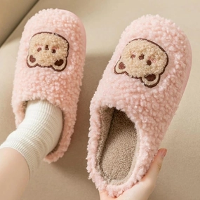 Cozy Bear Slippers Comfy Autumn Winter Slippers, Fuzzy Plush Winter Indoor Outdoor Cartoon