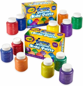 Crayola Washable Kids Paint Set (12ct), Classic and Glitter Paint for Kids, Arts & Crafts Supplies, Easter Basket Essentials, Toddler Painting Kit, 3  [Amazon Exclusive]