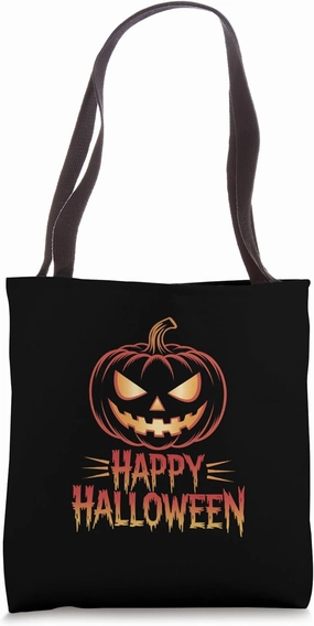 Creepy Spooky Halloween Lantern Design For Youngsters And Tote Bag
