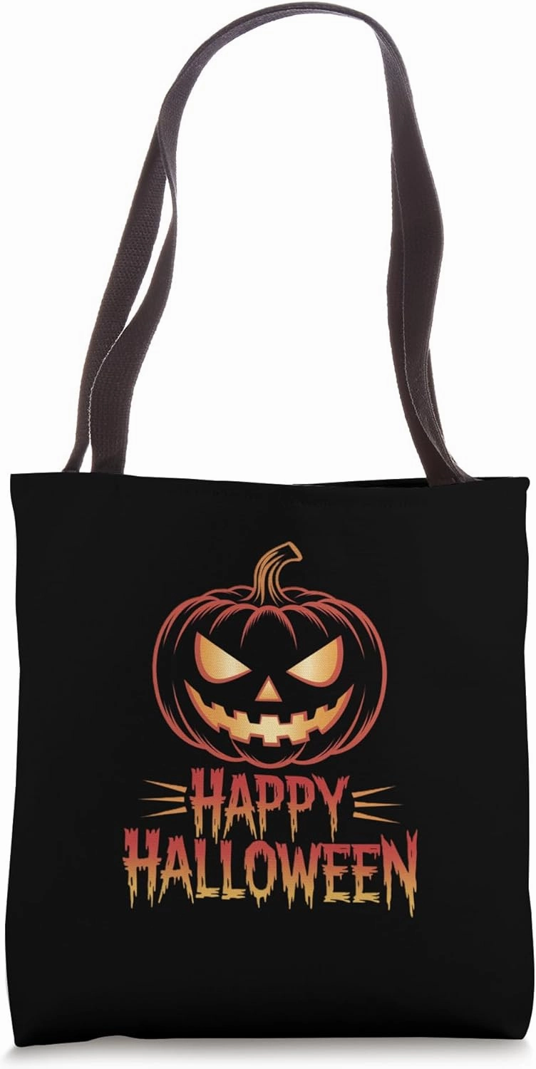 Creepy Spooky Halloween Lantern Design For Youngsters And Tote Bag