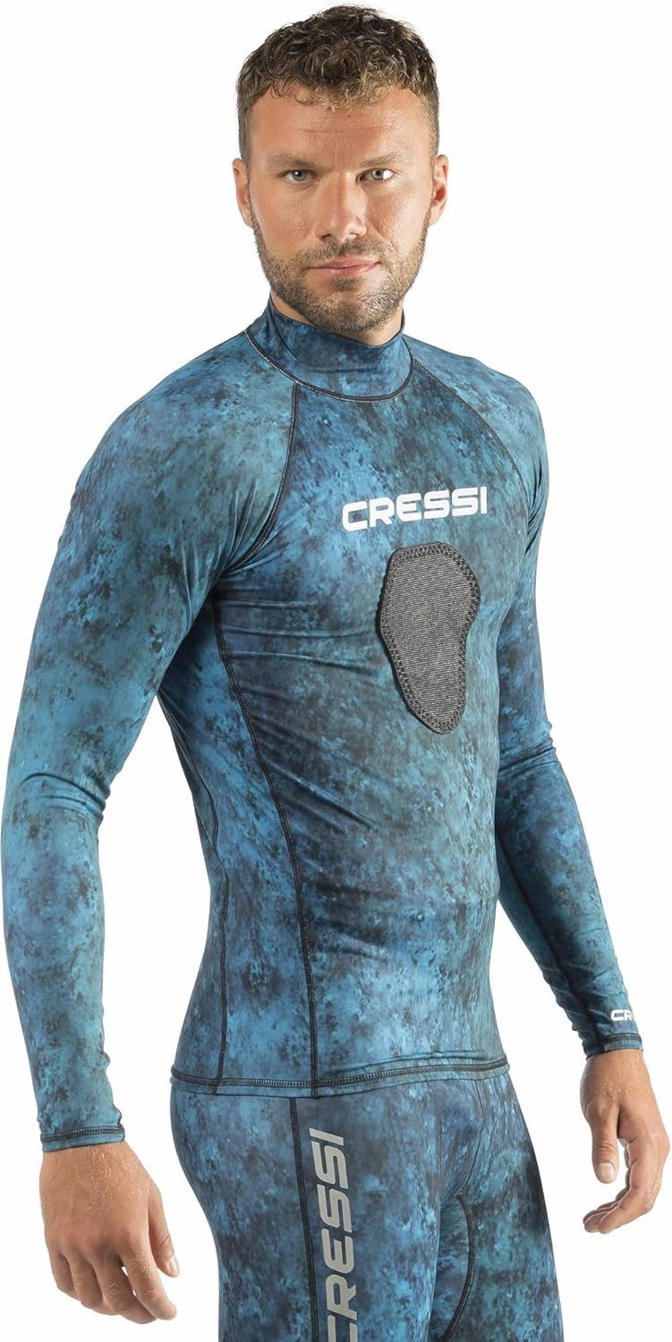Cressi Camouflage Rash Guard for Scuba Diving Videomakers and Spearfishing - Crew-Neck- get the Hunter equipment
