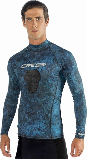 Cressi Camouflage Rash Guard for Scuba Diving Videomakers and Spearfishing - Crew-Neck- get the Hunter equipment
