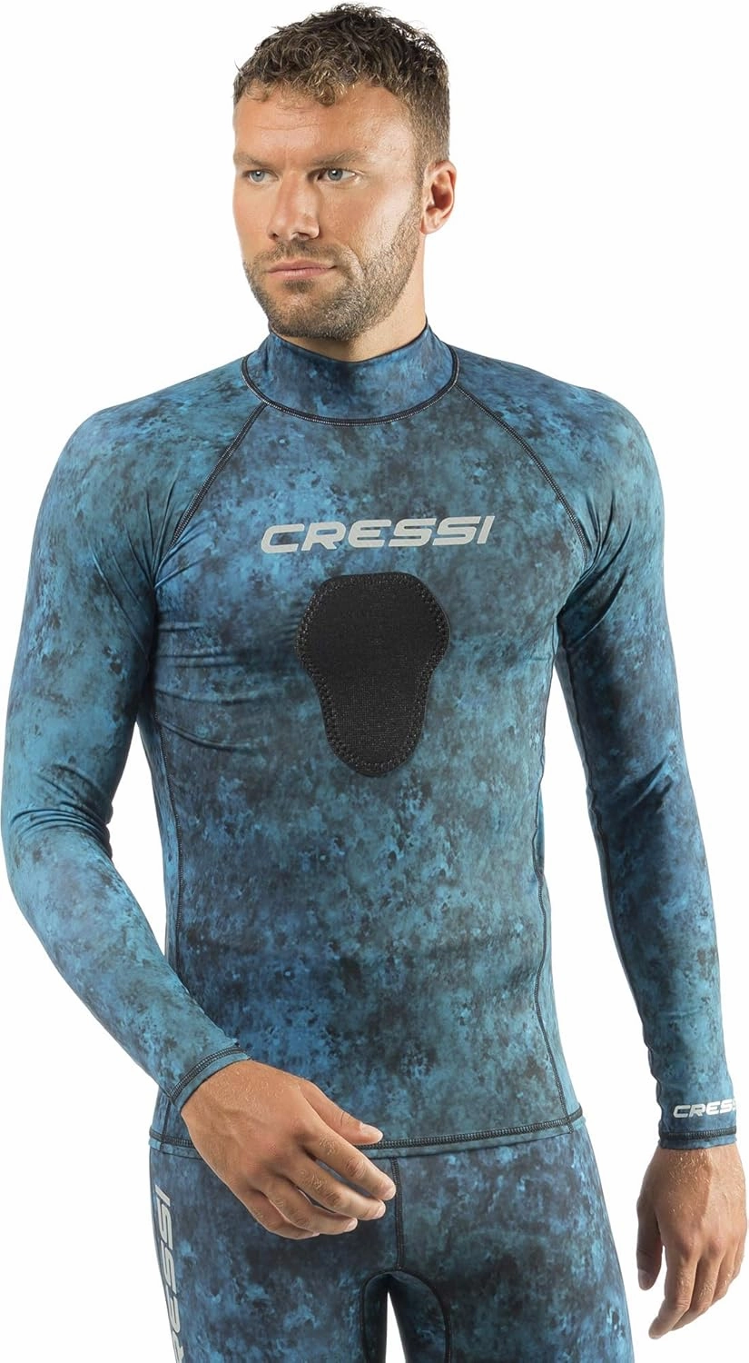 Cressi Camouflage Rash Guard for Scuba Diving Videomakers and Spearfishing - Crew-Neck- get the Hunter equipment