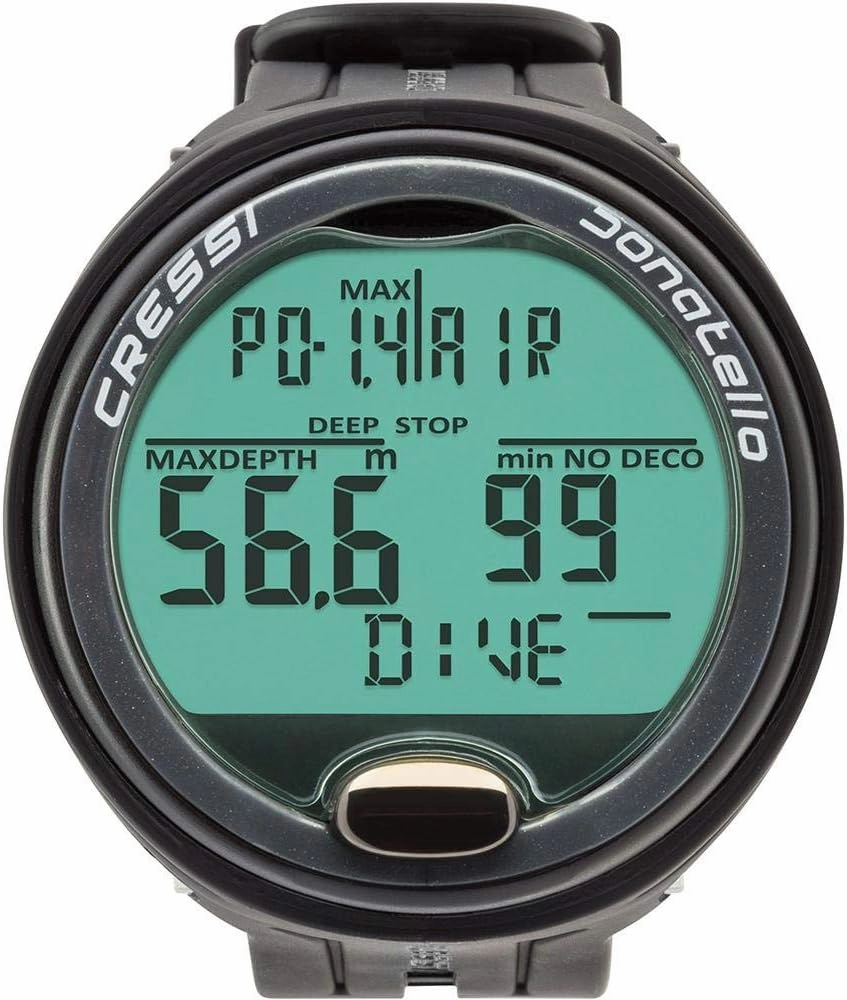 Cressi Scuba Diving Computer for Beginners - 4-Dive Modes: Air • Nitrox • Gauge • Free - Long Battery Life - Strong Backlit Display - Donatello: Made in Italy