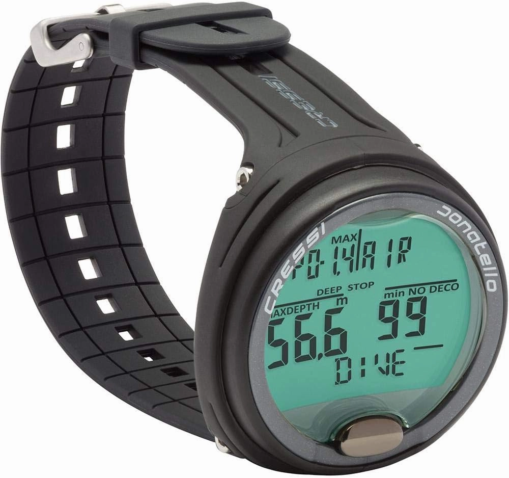 Cressi Scuba Diving Computer for Beginners - 4-Dive Modes: Air • Nitrox • Gauge • Free - Long Battery Life - Strong Backlit Display - Donatello: Made in Italy