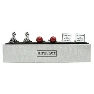 Cricket Cufflinks 3 Pairs Gift Set