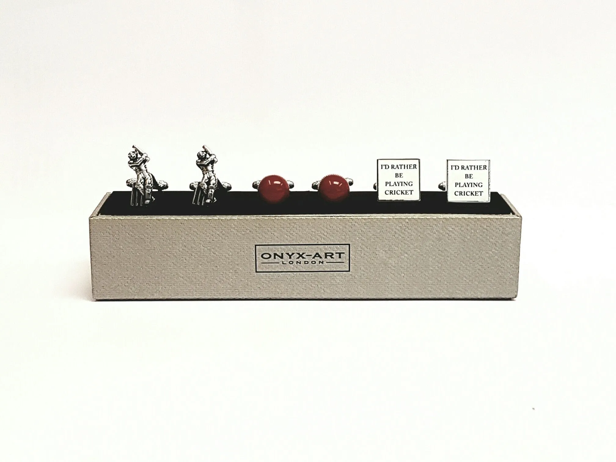 Cricket Cufflinks 3 Pairs Gift Set