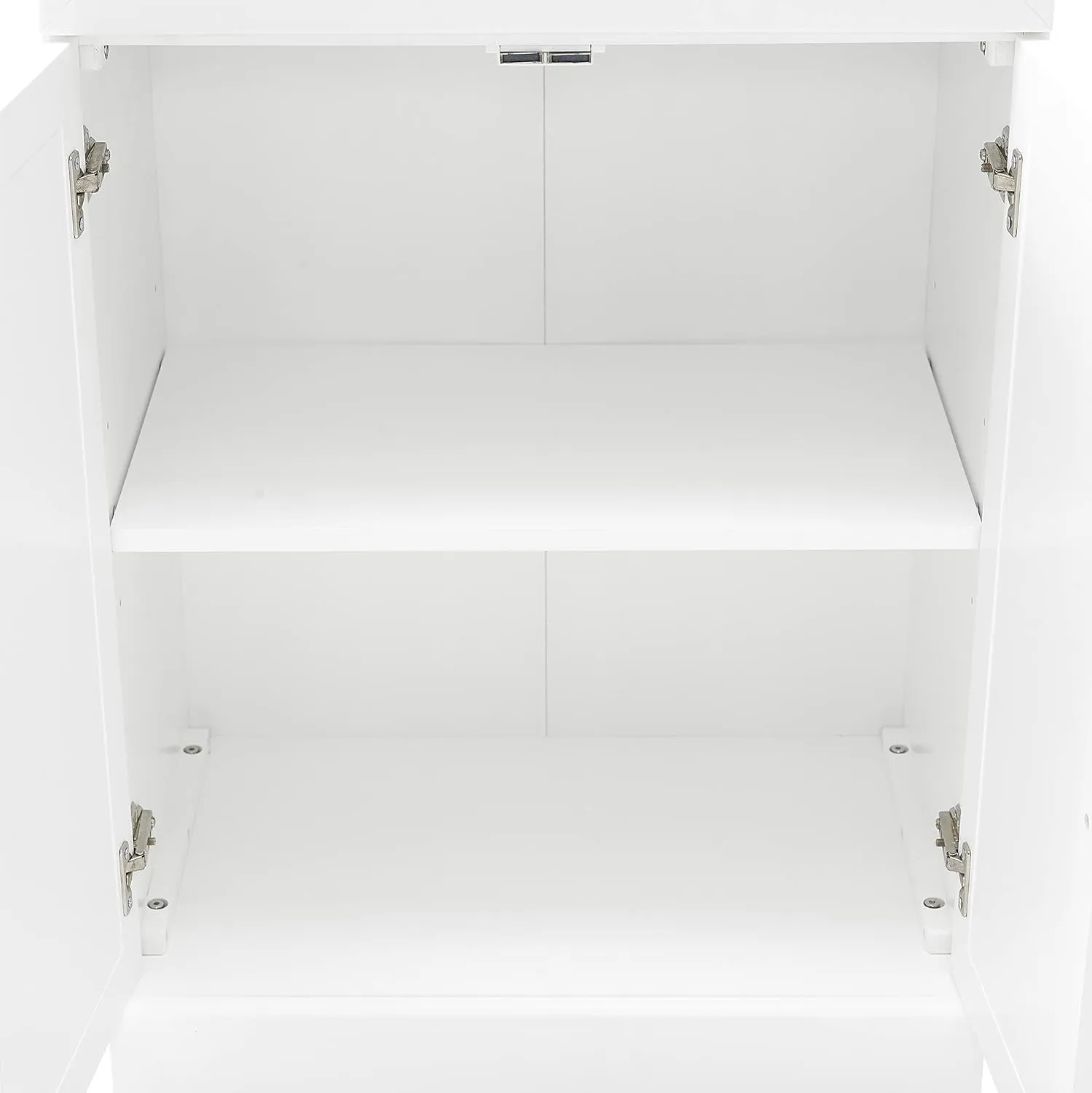 Crosley Furniture Stanton 3-Piece Sideboard Buffet Cabinet and Glass Door Kitchen Storage Pantry Set, White