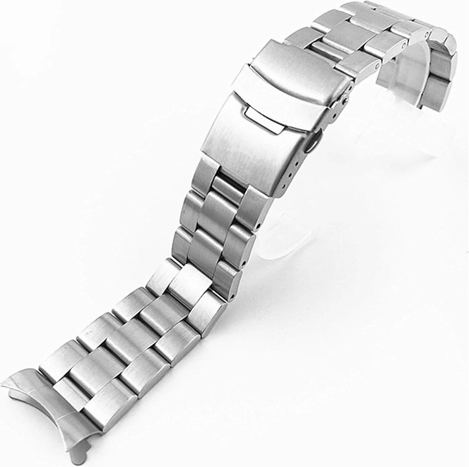 Curved End Stainless Steel Metal Watch Band Replacement Bands 18mm 22mm 20mm Men Woman Universal Quick Change Bracelet