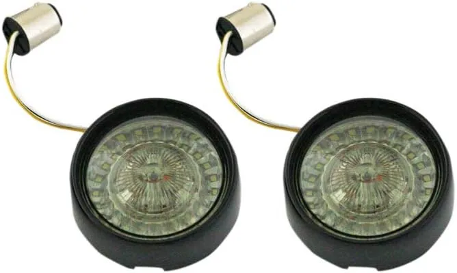 Custom Dynamics Black Bezel Amber/White 1157 Dynamic Rings with Smoke Lens