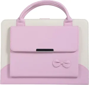 Cute Case for iPad 6th / 5th Generation 9.7 Inch 2018/2017 - iPad Air 2 / 1st - iPad Pro 9.7 2016, Smart Slim Handbag Leather Cover with Stand Pocket Hand Strap for Kids Girls Women,Pink