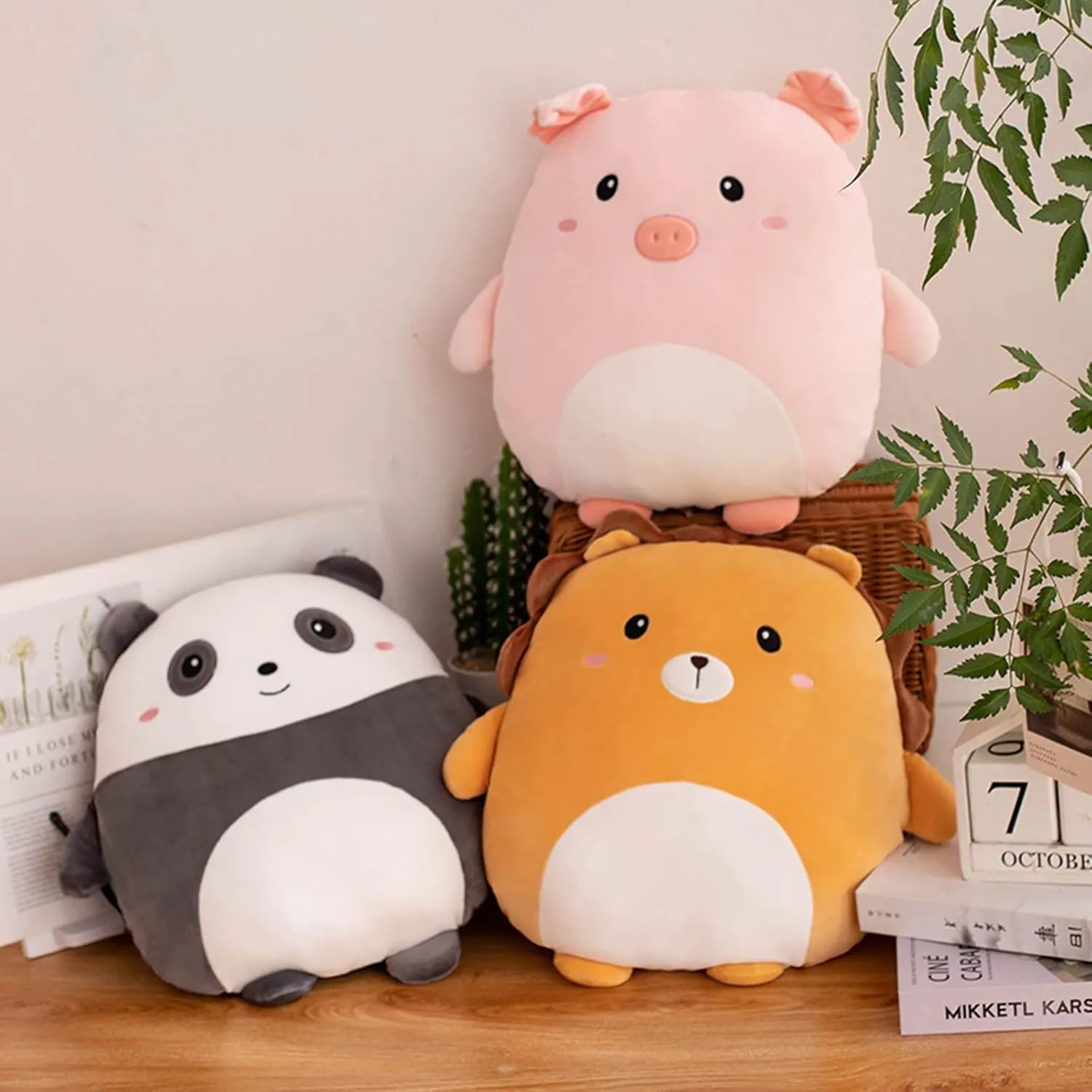 Cute Panda Plush Pillow, 16 inch Panda Stuffed Animal Toy Kawaii Panda Plushies Hugging Pillow Gifts for Room Decor Kids Birthday Valentine
