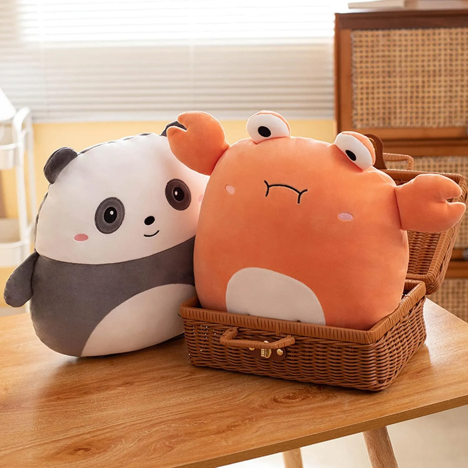 Cute Panda Plush Pillow, 16 inch Panda Stuffed Animal Toy Kawaii Panda Plushies Hugging Pillow Gifts for Room Decor Kids Birthday Valentine