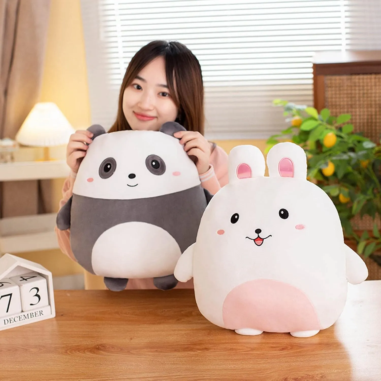 Cute Panda Plush Pillow, 16 inch Panda Stuffed Animal Toy Kawaii Panda Plushies Hugging Pillow Gifts for Room Decor Kids Birthday Valentine