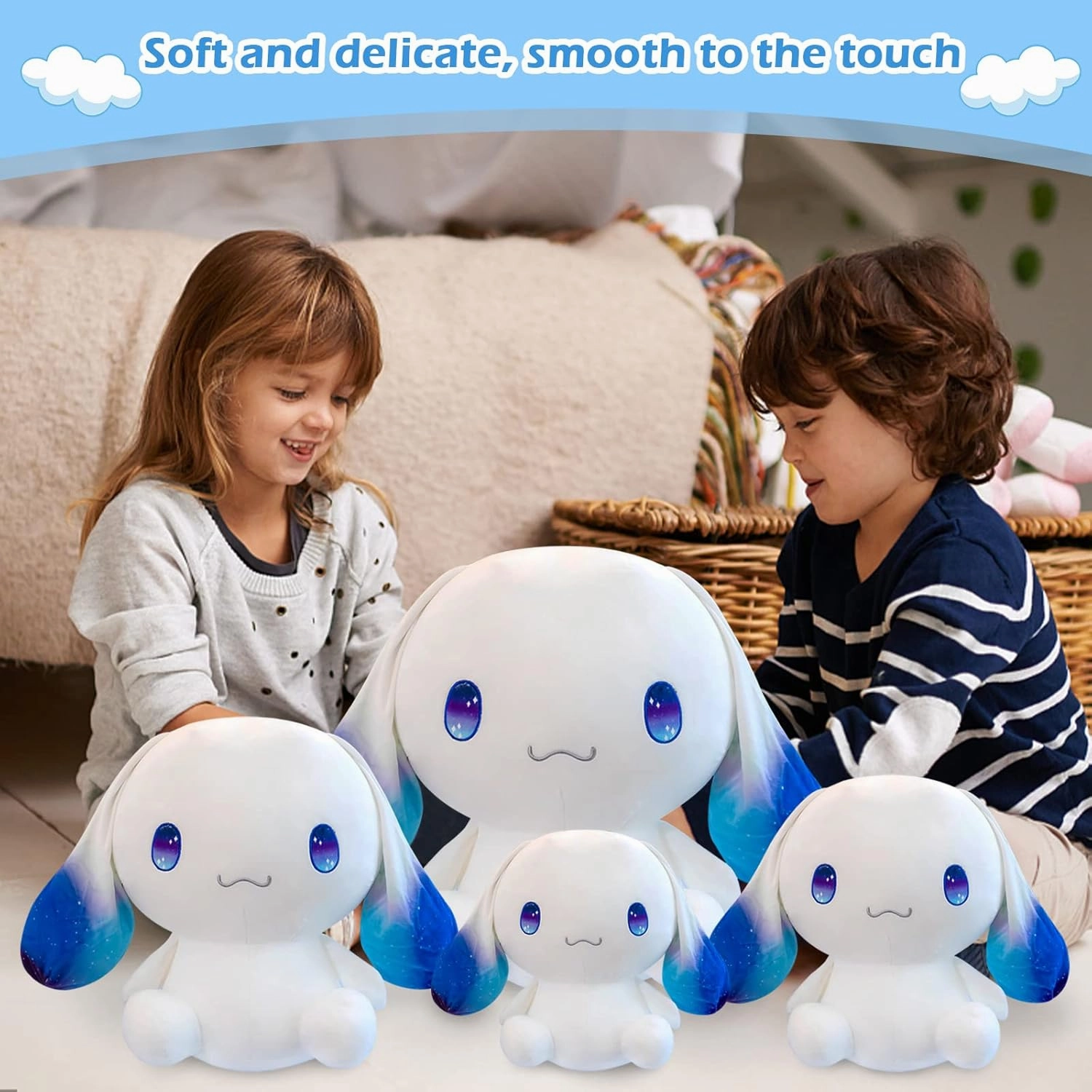 Cute Plushies Dog Stuffed Animals Big Ear White Plush Toy Hugging Animal Soft Gift Accompany for Boy Girls Kids Birthdays Christmas, Body Pillow (11.8inch)…