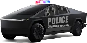 Cyber Truck Police Car Toy Zinc Alloy Trucks with ATV Motorcycle Diecast Metal Cyber Off - Road Wagon Model Pickup 1/32 Race Cars with Sound and Lighting Effect Ideal Gift Age for 3 Year and Up
