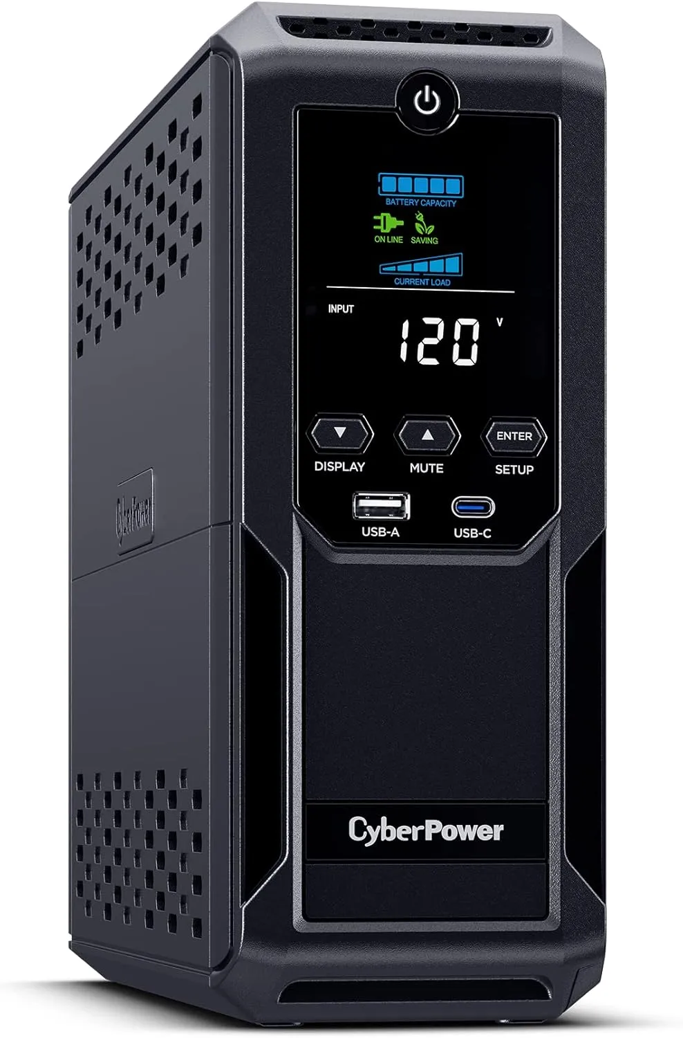 CyberPower BRG1500AVRLCD2 Intelligent LCD UPS System, 1500VA/900W, 12 Outlets 2 USB Ports, AVR, Mini-Tower, UL Certified, 5-Year Warranty