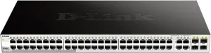 D-Link 52-Port Gigabit Smart Managed Switch | 48 GbE   4 Combo SFP Ports | L2  | Static Routing | VLANs | Cable Diagnostics | Web Managed | Rackmount | NDAA Compliant | Lifetime Warranty (DGS-1210-52)
