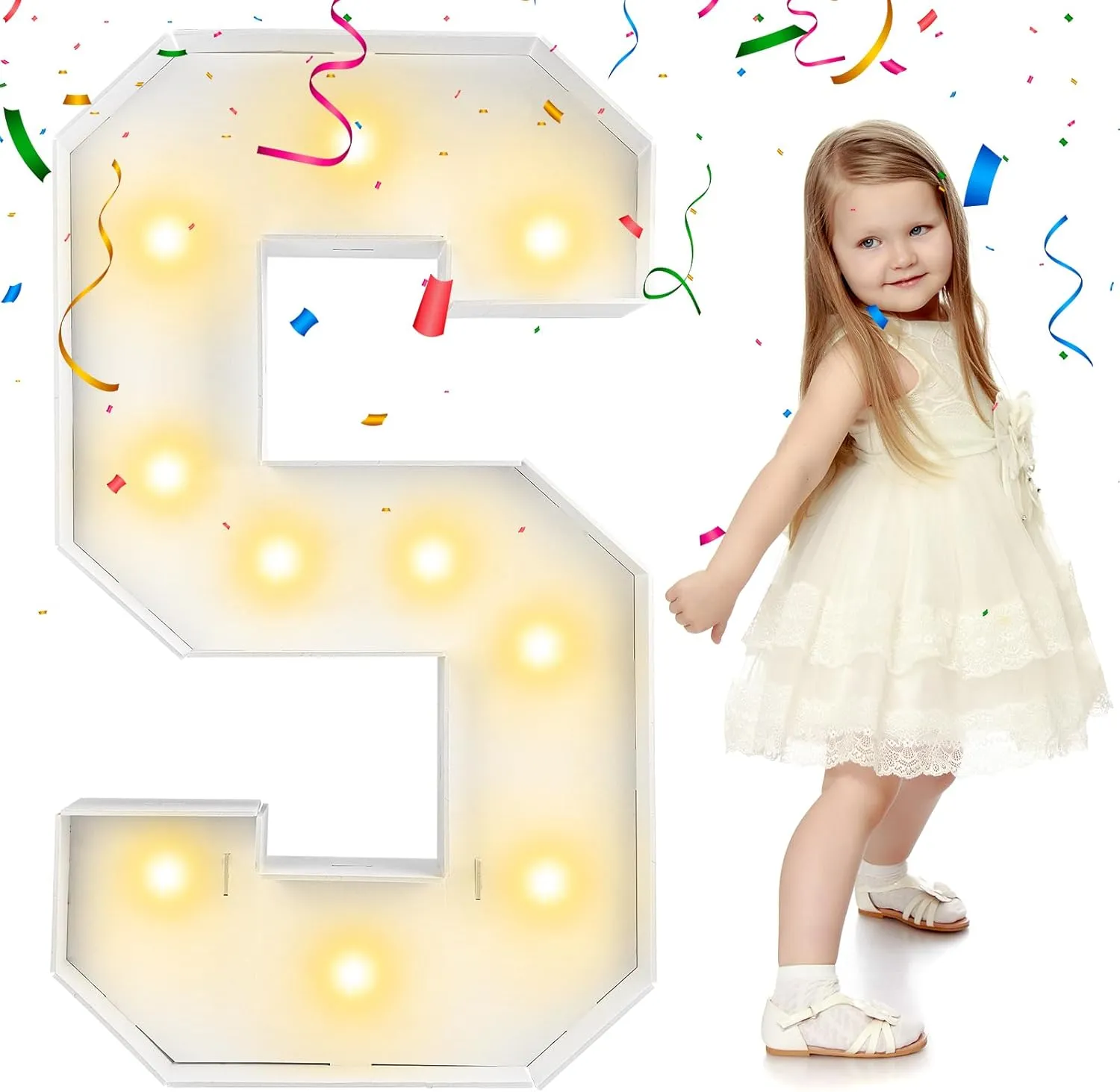 deAO Marquee Light Up Letters, 3FT Marquee Letters S for Party Decorations, Light Up Letters for Baby Shower Christmas Birthday Party Decor Wedding Engagement, Large Marquee Letters