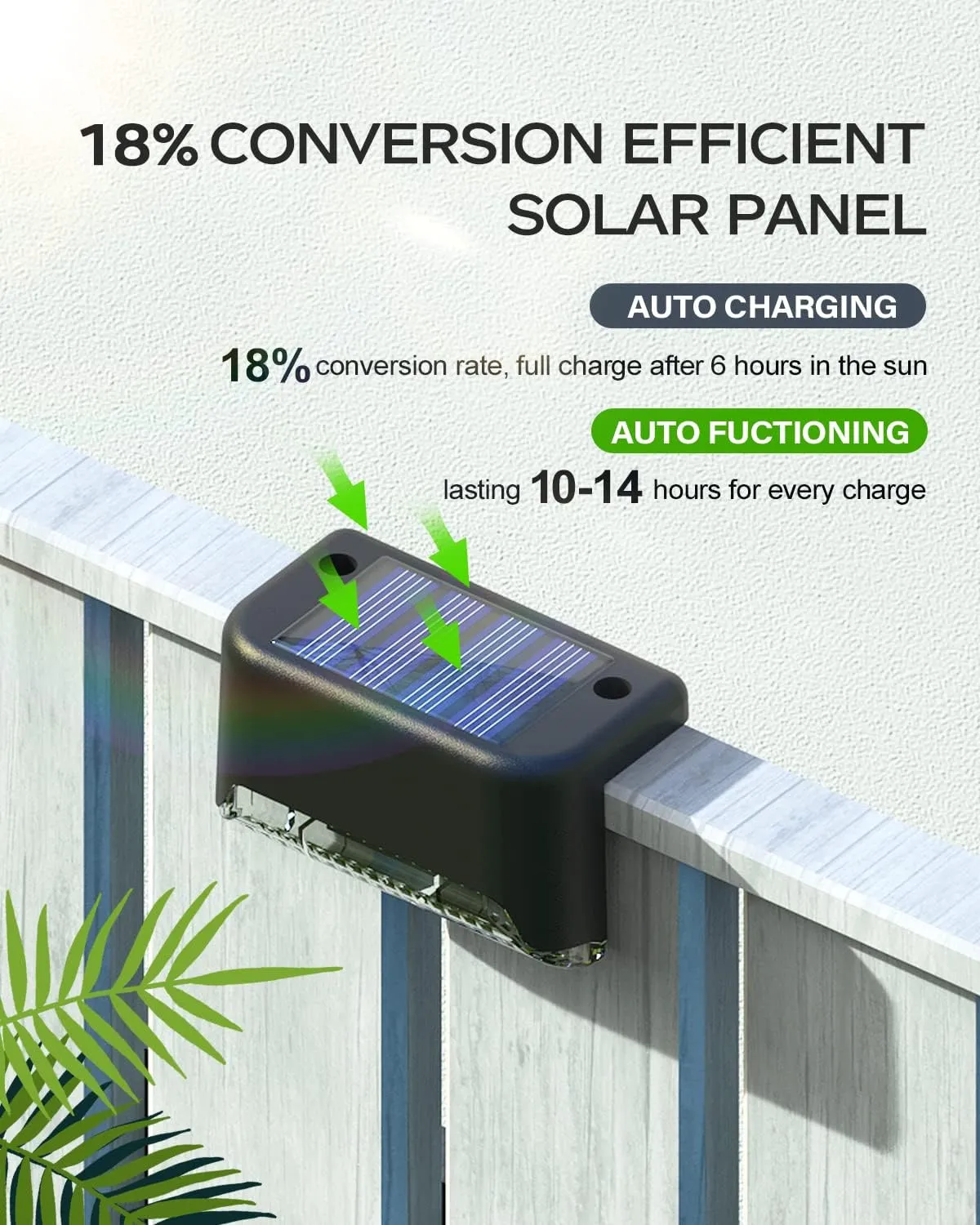 Deck Lights Solar Powered, 20 Pack Outdoor Waterproof Led， Step Powered Used Outside, For Deck, Stairs, Patio Fence, Garden,Cool White 4500K Black