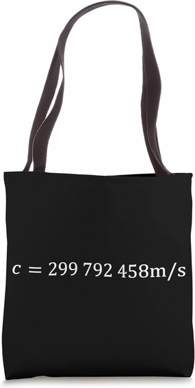 definition of the speed of light in a vacuum, cool physics Tote Bag