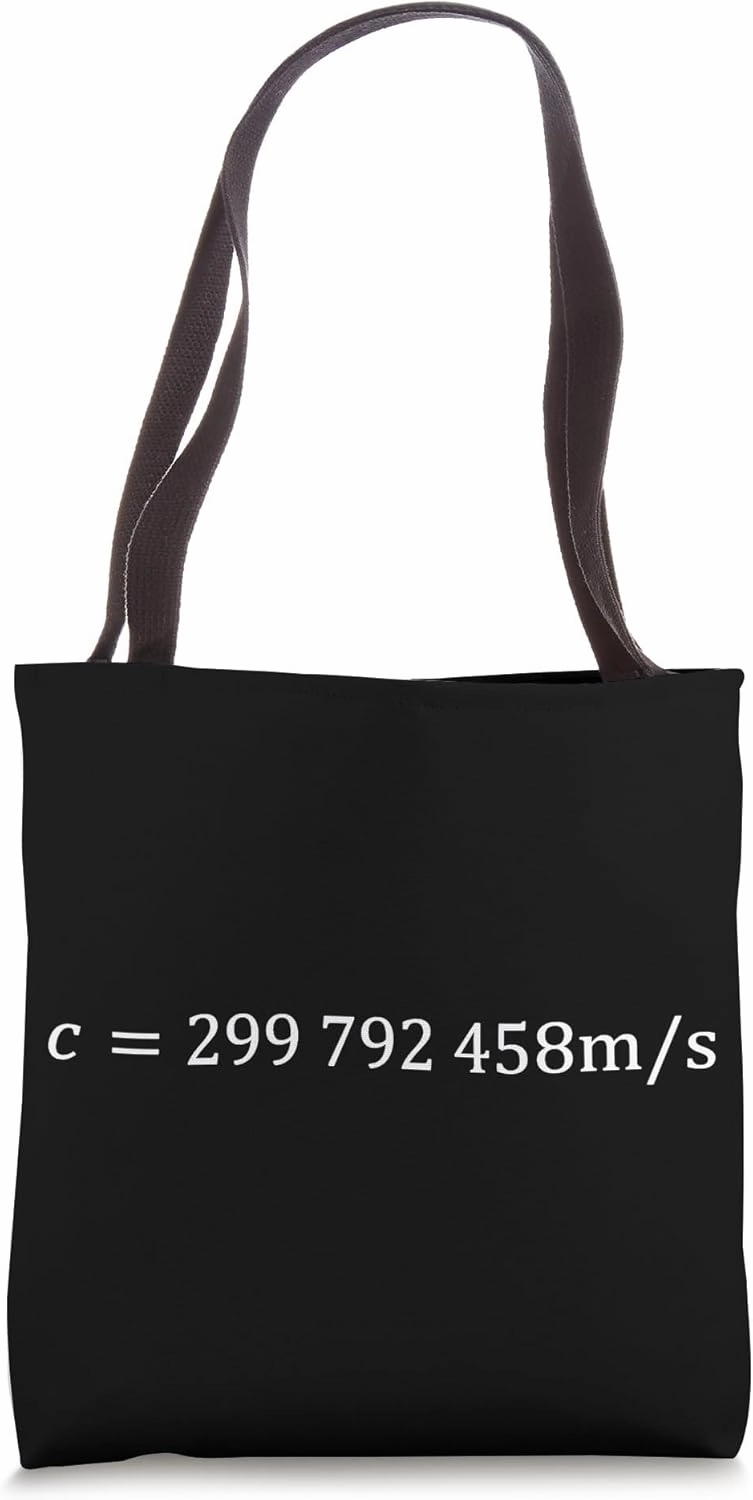 definition of the speed of light in a vacuum, cool physics Tote Bag