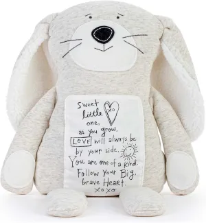 DEMDACO Poetic Threads Sweet Little One Grey and White 13 Inch Stuffed Plush Animal Bunny Grey