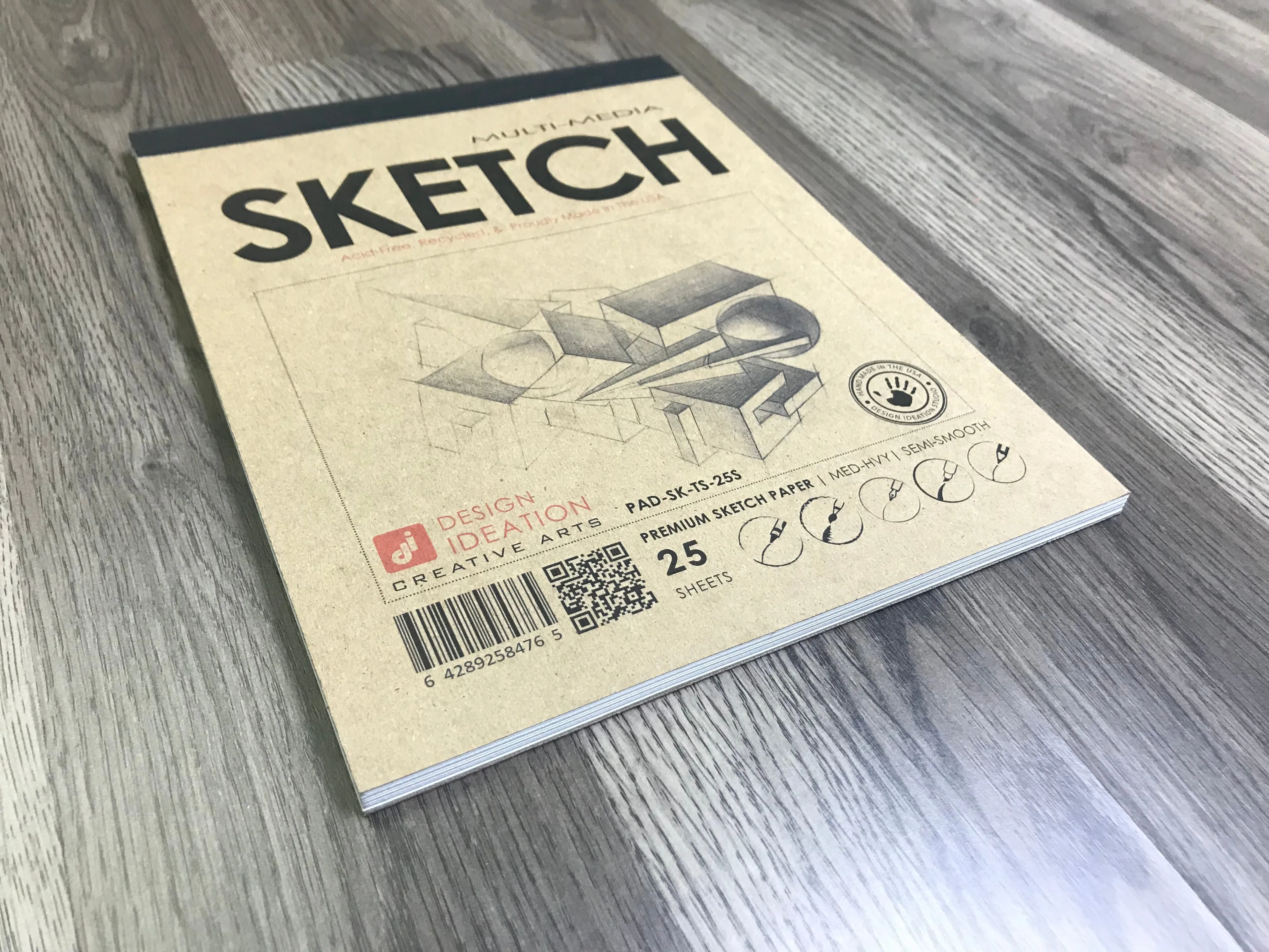 Design Ideation SKETCH PAD : Removable Sheet. Multi-Media. (11" x 17") PAD-2550-TS