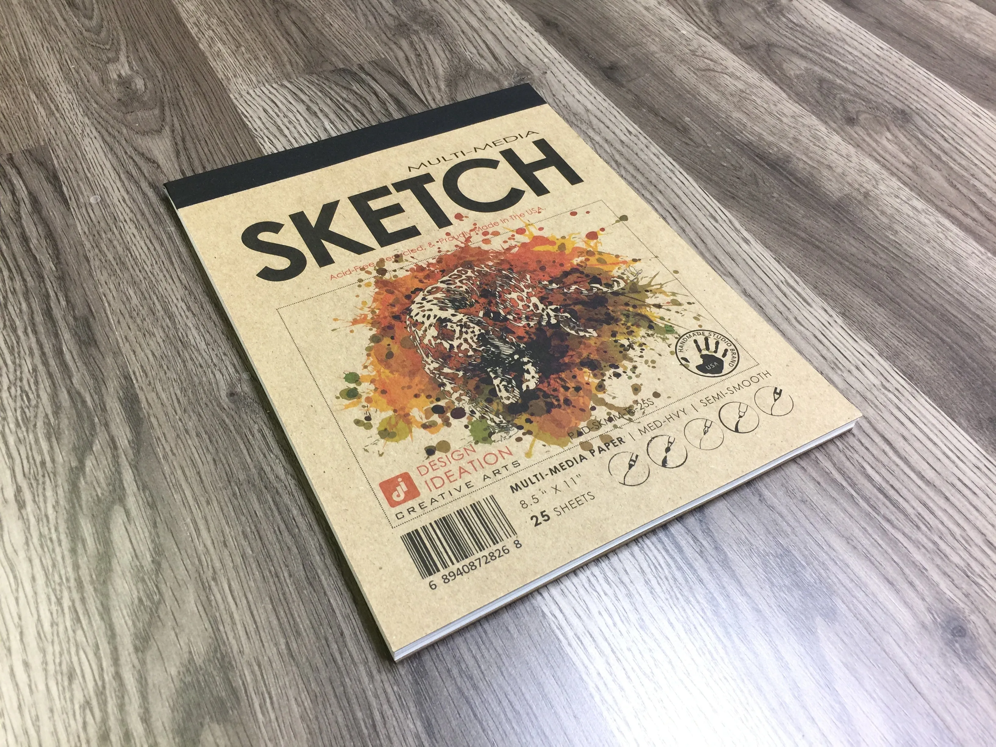 Design Ideation SKETCH PAD : Removable Sheet. Multi-Media. (8.5" x 11") PAD-2550-TS