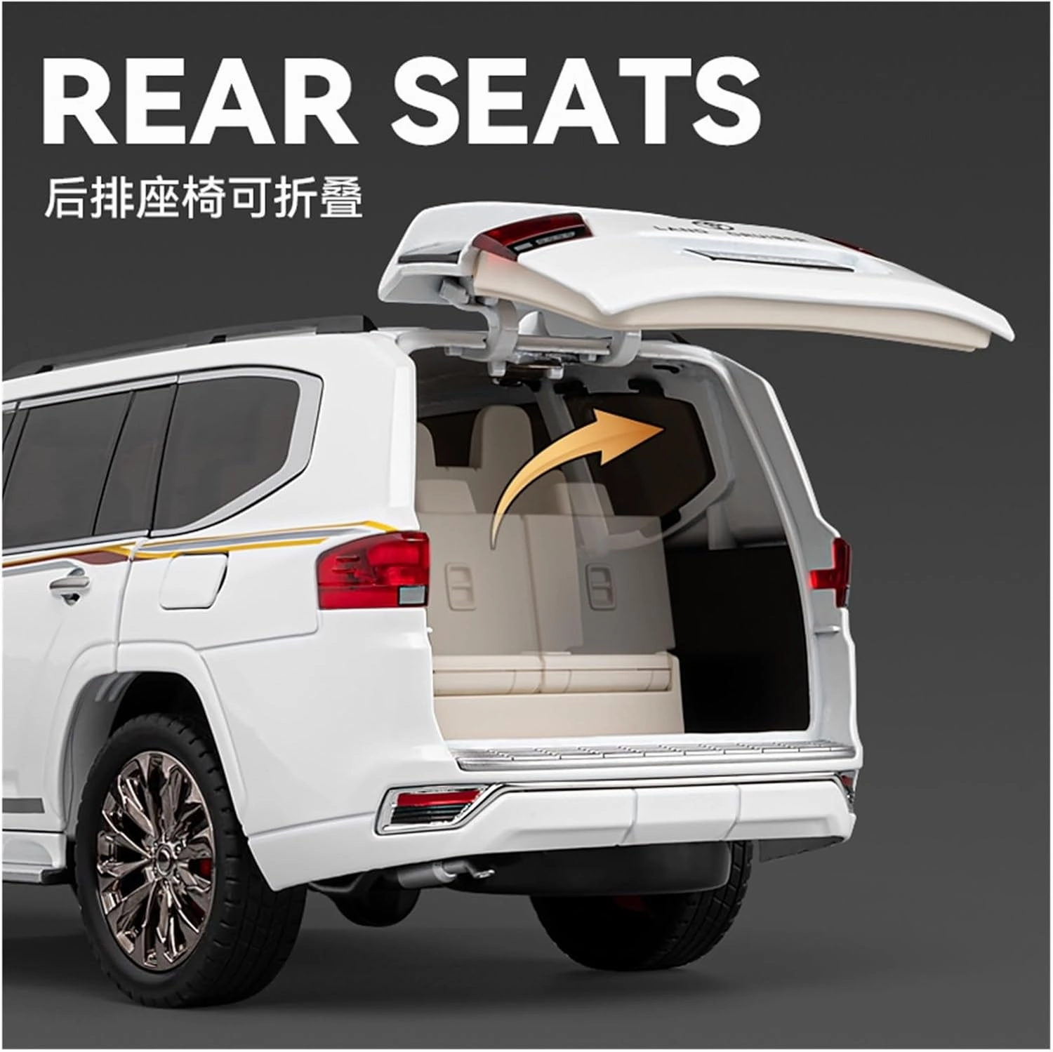 Die Casting 1:24 1:18 for Toyota Land Cruiser Prado LC80 Alloy Simulation Car Model Sound and Light Pull-Back Miniature Model Collection Presents(1:18 Prado Black with Box)