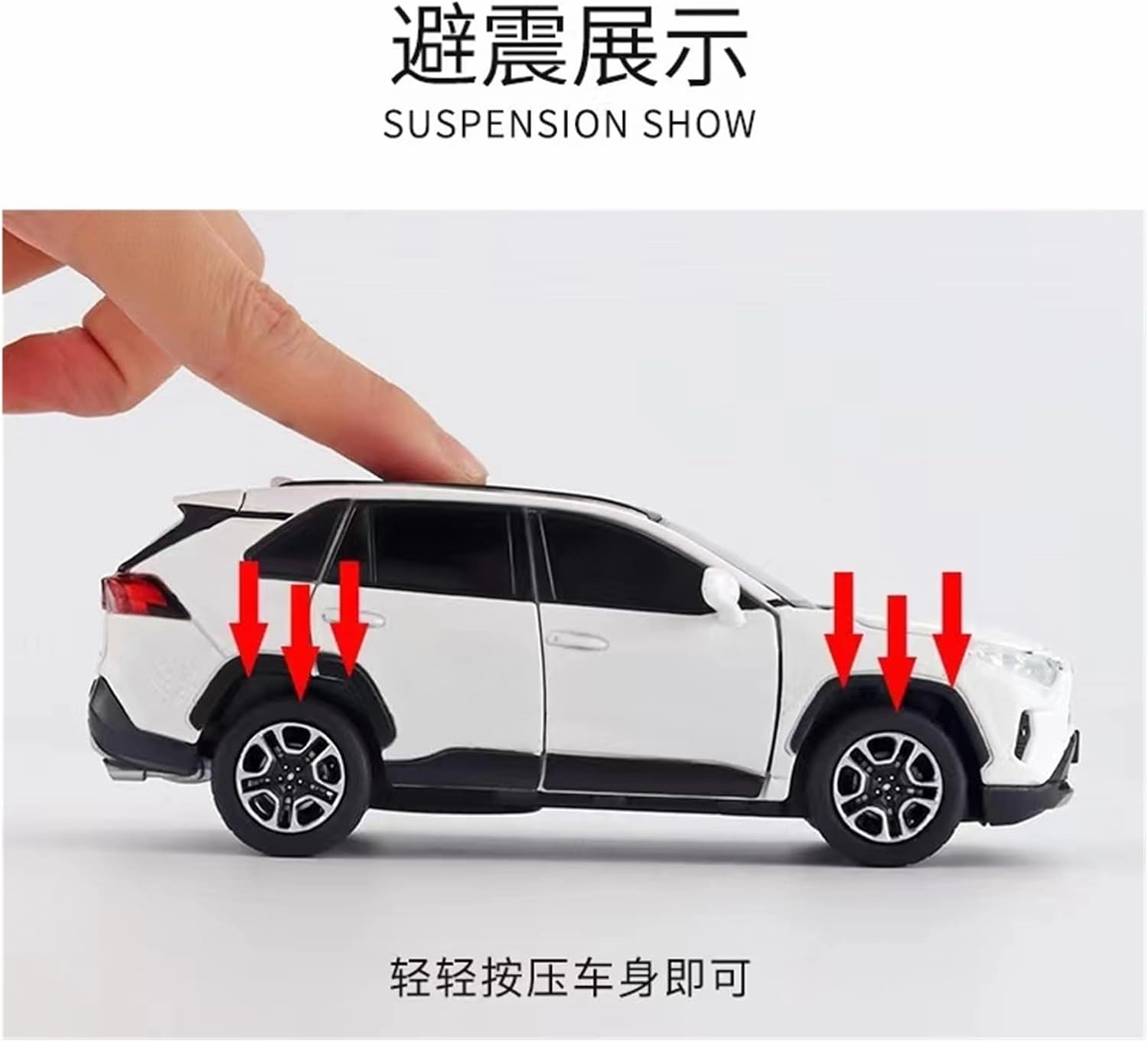 Die Casting 1:24 1:32 for Toyota RAV4 Highlander Prado Cruiser Series Alloy Car Model Simulation Sound and Light Miniature Vehicle Model Presents(1/32 RAV4 Black)