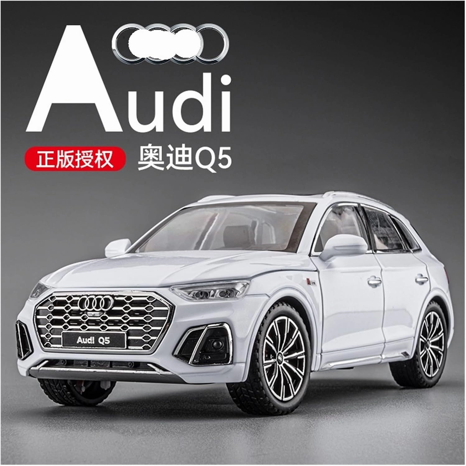 Die Casting 1:24 for Audi Q5 City SUV Alloy Simulation Car Model Sound and Light Pull-Back Miniature Model Collection Ornaments Presents(Blue)
